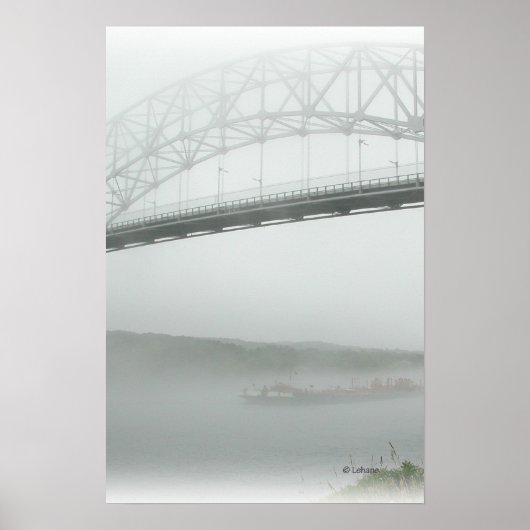 Sagamore Bridge in mist Poster (Voorkant)