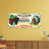 Sagamore Grape LabelHector, NY Canvas Afdruk (Insitu (Woonkamer))