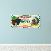 Sagamore Grape LabelHector, NY Canvas Afdruk (Insitu (Houten vloer))