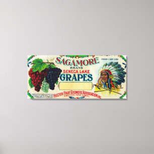 Sagamore Grape LabelHector, NY Canvas Afdruk