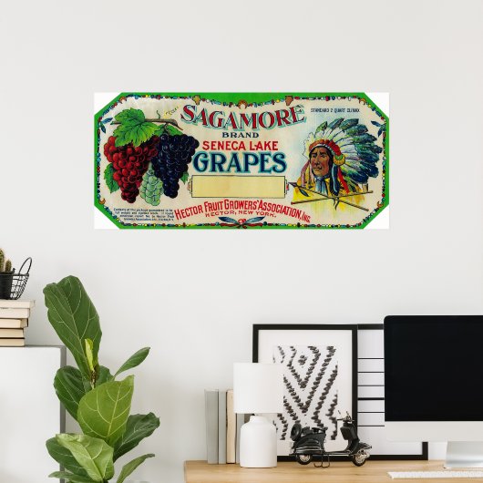 Sagamore Grape LabelHector, NY Poster (Thuiskantoor)
