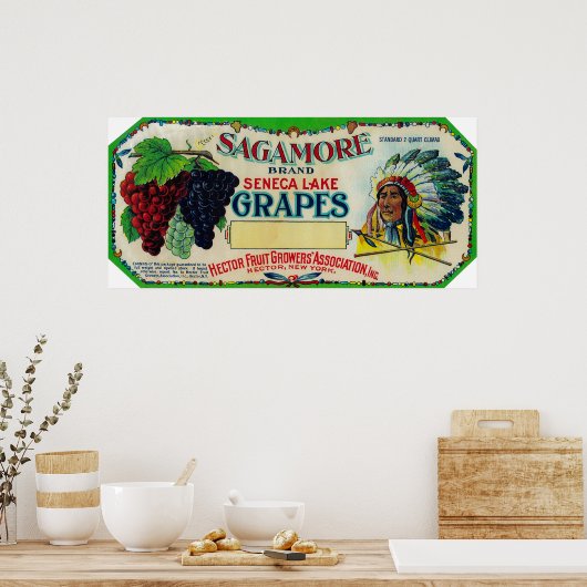 Sagamore Grape LabelHector, NY Poster (Keuken)