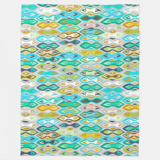 Sagar Silver ikat Fleece Deken (Voorkant)