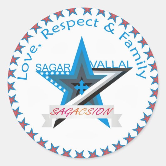 Sagar Vallal Respect logo Ronde Sticker (Voorkant)