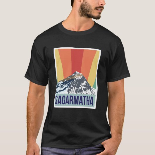 Sagarmatha Mountains Retro National Park Tibet Nep T-shirt (Voorkant)