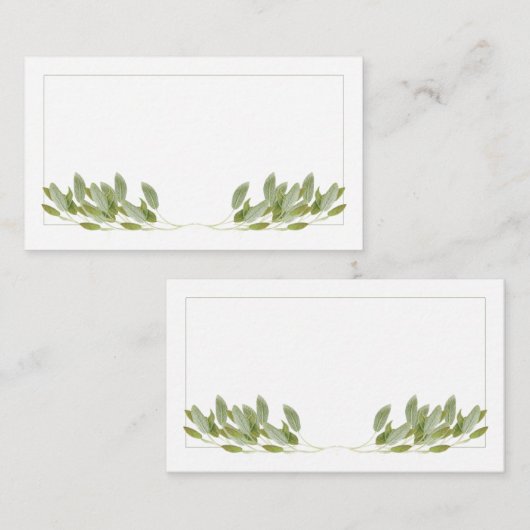 SAGE 3.5x2 Vlakke Nota Kaart/Horizontaal Notitiekaartje (Voorkant / Achterkant)