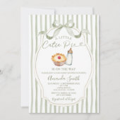 Sage A Little Cutie Pie Gingham Herfst Baby shower Kaart (Voorkant)