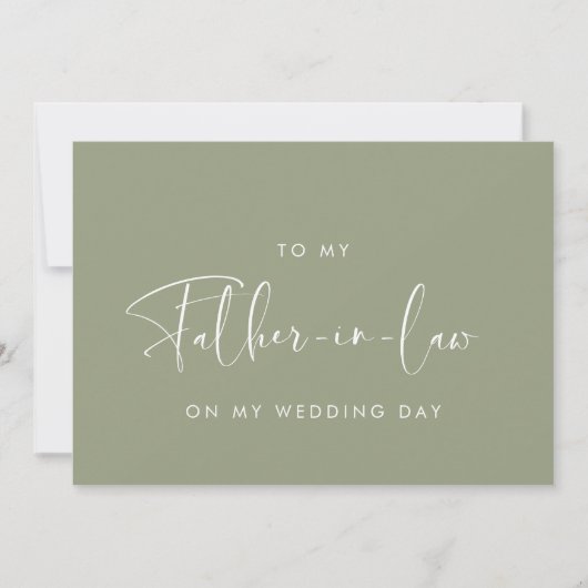 Sage Aan mijn schoonvader op mijn trouwdagkaart Kaart (Voorkant)