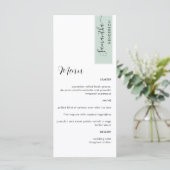 Sage Aangepast met gastnaam Elegant-menu Menu (Staand voorkant)