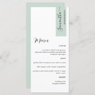 Sage Aangepast met gastnaam Elegant-menu Menu