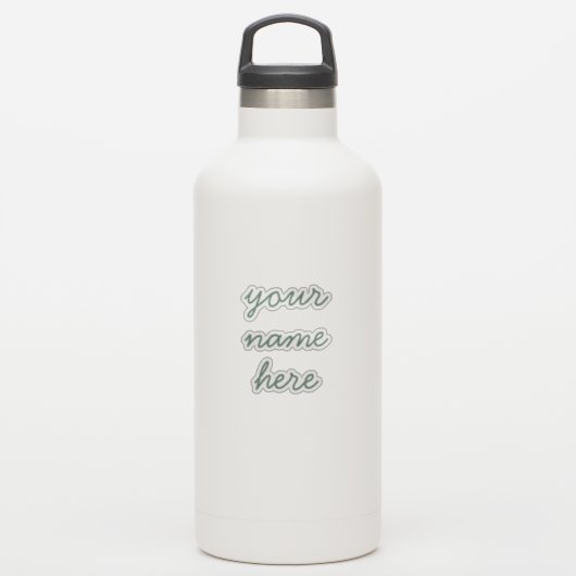 Sage Aangepaste Naam Eenvoudige Minimale Script St Sticker (Waterfles)