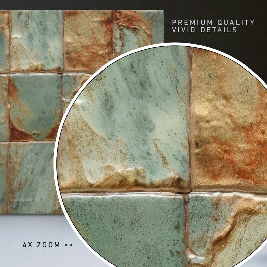 Sage Abstract Square Collectie EMMA Faux Relief Tegeltje