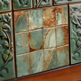 Sage Abstract Square Collectie EMMA Faux Relief Tegeltje