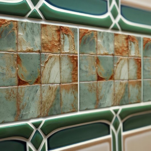 Sage Abstract Square Collectie EMMA Faux Relief Tegeltje