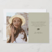 Sage Afstuderen dank u elegante fotocollage Bedankkaart (Achterkant)