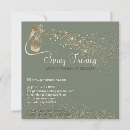 Sage Aftercare Instruction Tips Body Spray Tan Kaart (Voorkant)