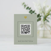 Sage All in One Wedding Invitation met QR Code Briefkaart (Staand voorkant)
