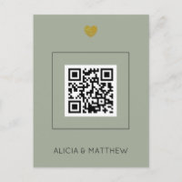 Sage All in One Wedding Invitation met QR Code