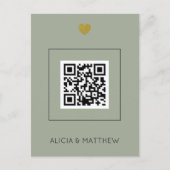 Sage All in One Wedding Invitation met QR Code Briefkaart (Voorkant)