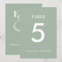 Sage Ampersand Bruiloft | Modern Tafelnummer