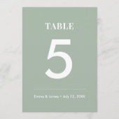 Sage Ampersand Bruiloft | Modern Tafelnummer (Voorkant)