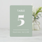 Sage Ampersand Bruiloft | Tafelnummer (Staand voorkant)
