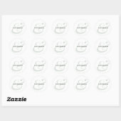Sage Ampersand Huwelijk | Monogram Envelop Ronde Sticker (Vel)