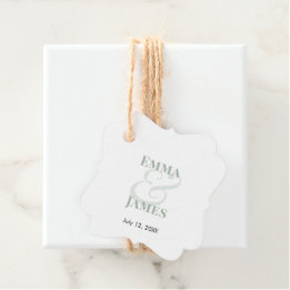 Sage Ampersand Huwelijk | Namen & Datum Bedankjes Labels