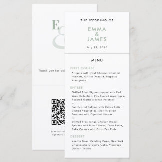 Sage Ampersand Huwelijk | QR Code | Elegant Menu