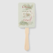 Sage and Blush Floral Wedding Programme Handwaaier (Voorkant)