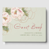 Sage and Blush Peony Floral Guest Book Gastenboek (Voorkant)
