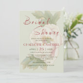 Sage and Blush Peony Roos Bridal Shower Invitation Save The Date (Staand voorkant)