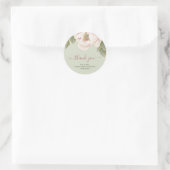 Sage and Blush Peony Roos Weddenschap Bedankt Ronde Sticker (Tas)