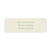Sage and Cream Custom Christmas Return Address Etiket (Voorkant)