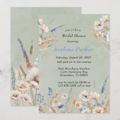 Sage and Dusty Blue Wildflowers Vrijgezellenfeest Kaart (Voorkant / Achterkant)