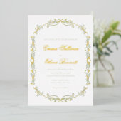 sage and gold folie uitnodiging (Staand Voorkant)