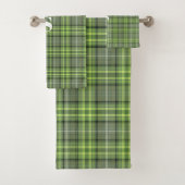 Sage and Olive Plaid Bad Handdoek (Insitu)