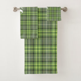 Sage and Olive Plaid Bad Handdoek