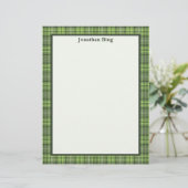 Sage and Olive Plaid Stationery Paper (Staand voorkant)