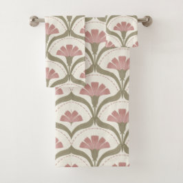 Sage and Rose Bathroom Towel Set Bad Handdoek