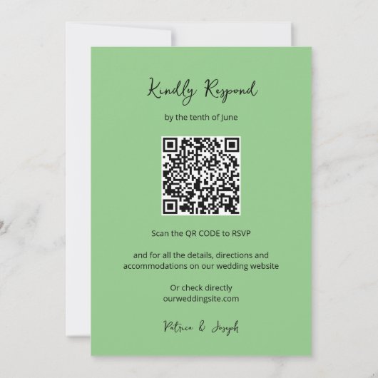 Sage and Salmon Modern Wedding Invitation Kaart (Achterkant)