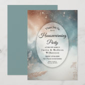 Sage and Terracotta Stardust Skies Housewarming Kaart (Voorkant / Achterkant)