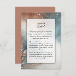 Sage and Terracotta Stardust Skies Wedding Informatiekaartje
