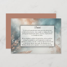 Sage and Terracotta Stardust Skies Wedding Informatiekaartje