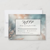 Sage and Terracotta Stardust Skies Wedding RSVP Kaartje (Voorkant)