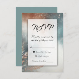 Sage and Terracotta Stardust Skies Wedding RSVP Kaartje