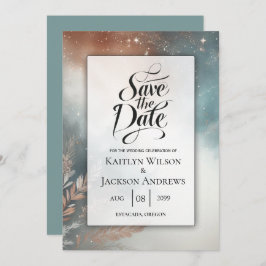 Sage and Terracotta Stardust Skies Wedding Save The Date