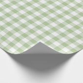 Sage and White Buffalo Plaid Gingham Cadeaupapier (Hoek)