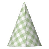 Sage and White Buffalo Plaid Gingham Feesthoedjes (Achterkant)
