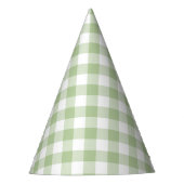 Sage and White Buffalo Plaid Gingham Feesthoedjes (Voorkant)